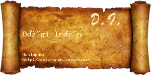 Dégi Irén névjegykártya